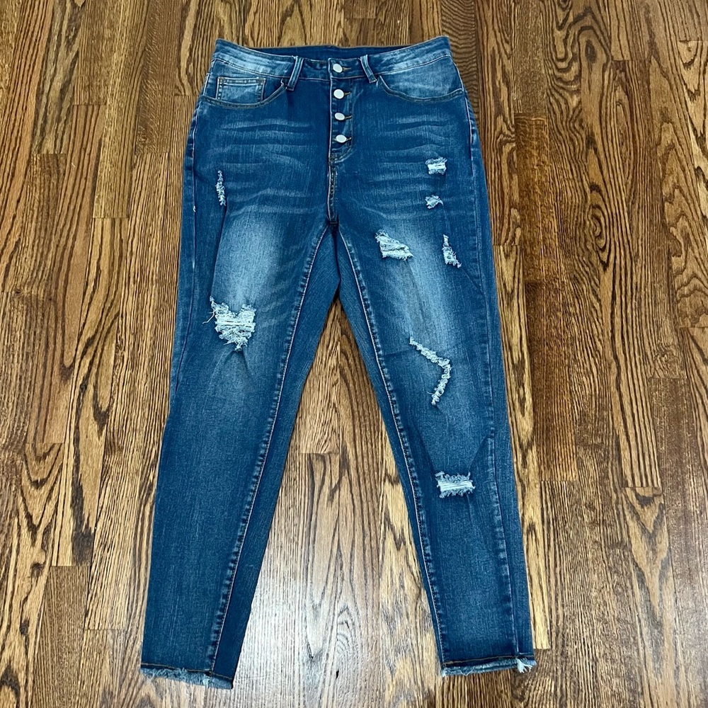 SHEIN Curve High Rise Skinny Jeans